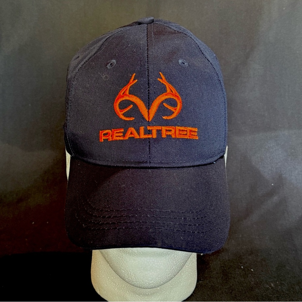 Realtree Dark Blue Hat with Bright Orange Emblem **New**